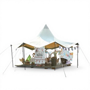 Tenda Indiana a Piramide Grande per <span class=keywords><strong>Campeggio</strong></span> Estivo, Impermeabile 3000mm, in Tessuto Oxford Rinforzato, con Telo Parasole - Product Image 1