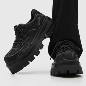 Nouvelles Chaussures Derby Décontractées à Semelle Épaisse pour Hommes 2026 – Modèle Haut de Gamme Noir Rehaussant la Taille à Coupe Basse - Product Image 4