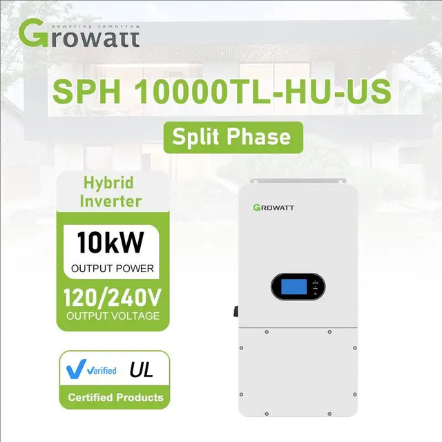 USA Growatt Hybrid Solar Inverters 10kw SPH-10000TL- HU-US Split Phase 120v 240v With Low Price