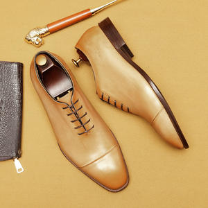 Oxford <b>Leather</b> <b>Shoes</b> Men's Pigskin Lining Round Toe Lace-up Business Formal <b>Shoes</b> Lightweight Breathable Anti-Slip - Product Image 4