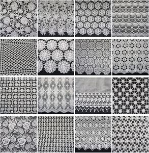 Tissu en dentelle guipure blanche de haute qualité 100% polyester Broderie Vente en gros Tissu en dentelle personnalisé à bas prix - Product Image 5