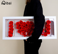 Qibai maman boîte fleur rectangulaire boîte à fleurs préservée fête des mères boîte avec mot PVC fenêtre je t'aime Rose fleuriste