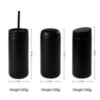 Mug de voyage isotherme personnalisé 16oz en acier inoxydable 304, double paroi, anti-fuite, avec paille, coloré, classique, coffret cadeau d'affaires