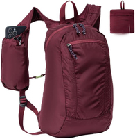 Sac à dos de randonnée pour femmes et hommes, 16 L, grande capacité, imperméable, pliable, avec poche à sangle, en nylon, noir