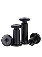 Vis Chicago M6x16mm noires à tête hexagonale, jeu d'écrous mâle et femelle pour meubles