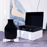JR Hogan Bud Vase Marbre Noir Nouveau Design Vases de Luxe Intégrés dans des Idées de Décoration de Maison en Acrylique