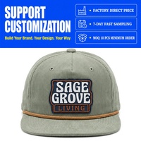 Gorra de Pana con Visera Plana de 5 Paneles, Transpirable, con Logotipo Personalizado, para Deportes al Aire Libre, Unisex, con Cierre a Presión y Cuerda Trenzada