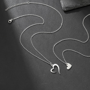 Mother Daughter Heart <b>Necklace</b> Stainless Steel Clavicle <b>Chain</b> Elegant Daily Wear Jewelry Set - Product Image 3