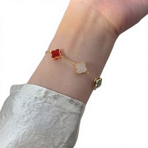 <b>Beaded</b> <b>Bracelets</b> Fashion Jewelry Ornaments Real Jade Natural Gemstone Hetian Jade Four-leaf Clover Women's Trendy Gift - Product Image 4