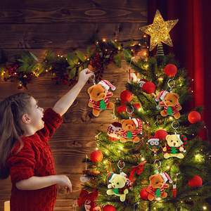 Mini orsacchiotti di natale all'ingrosso portachiavi con animali di peluche da 4 pollici decorazioni per l'albero di natale - Product Image 2