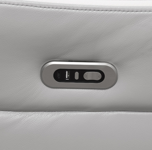 Light Grey Breathing Leather <b>3</b>-<b>Piece</b> Living Room Recliner <b>Sofa</b> <b>Set</b> - Product Image 4