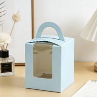 Maßgefertigte Macaron-Blaue Kartonschachteln mit Klarsichtfenster und Griff, Ideal für die Verpackung Kleiner Geschenke