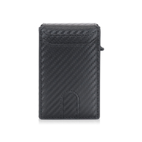 Dropshipping Portefeuille porte-cartes en cuir PU en aluminium avec Pop up Design RFID Safe Slim Card Case OEM Disponible