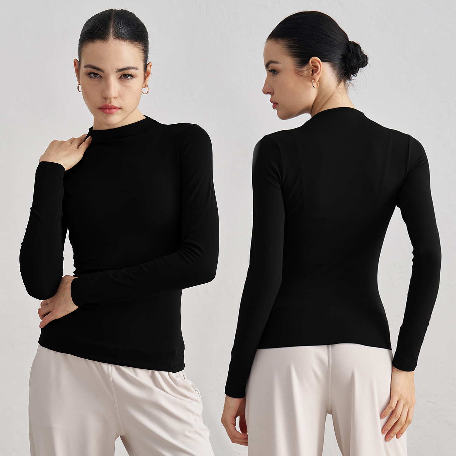 YMR-ADCX42012 Women's Yoga Long Sleeve Fitness Apparel Breathable and Lightweight Round Neck Running Clothes Wholesale