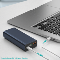 Batterie externe DIY 45W PD la plus vendue, 10000mAh, boîtier en aluminium pour téléphones portables et ordinateurs portables Type-C, avec batterie Li-Polymère tendance