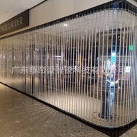 Centre commercial intérieur simple avec moteur cloison porte PC cristal porte pliante en alliage d'aluminium porte coulissante latérale