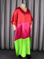 Großhandel Trendige Elegante Kontrastfarbene Pailletten Geraffte Lose Afrikanische Übergroße Bubu-Kleider für Frauen Traditionelles Party-Kaftan-Kleid