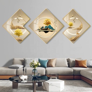 Sang trọng cao cấp triptych pha lê sứ treo bức tranh trang trí phòng khách trừu tượng hiện đại - Product Image 4