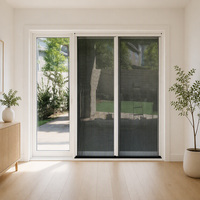 Porte moustiquaire pliante en aluminium, rideau de porte anti-insectes, maille plissée invisible sans rail, télescopique, personnalisable pour la maison