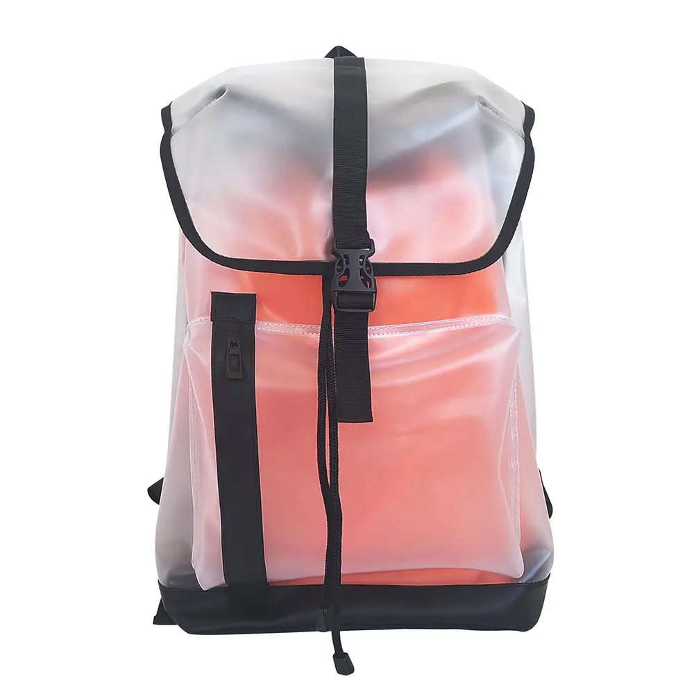 2022 new transparent waterproof pvc women's bag casual fashion backpack large capacity two-piece jelly bag wholesale