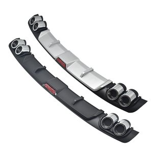 Accessori Auto Universali, <span class=keywords><strong>Diffusore</strong></span> Posteriore con Terminale di Scarico in Plastica ABS Nero/Argento, 118cm - Product Image 2