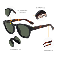 CONCHEN Lunettes de soleil polarisées pour femmes, monture carrée TR90, logo personnalisé, tendance, luxe, lunettes de soleil en acétate de haute qualité, fabriquées à la main