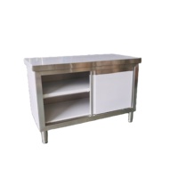 Table de travail de cuisine en acier inoxydable robuste avec armoire et capacité d'extension modulaire pour le stockage dans les restaurants