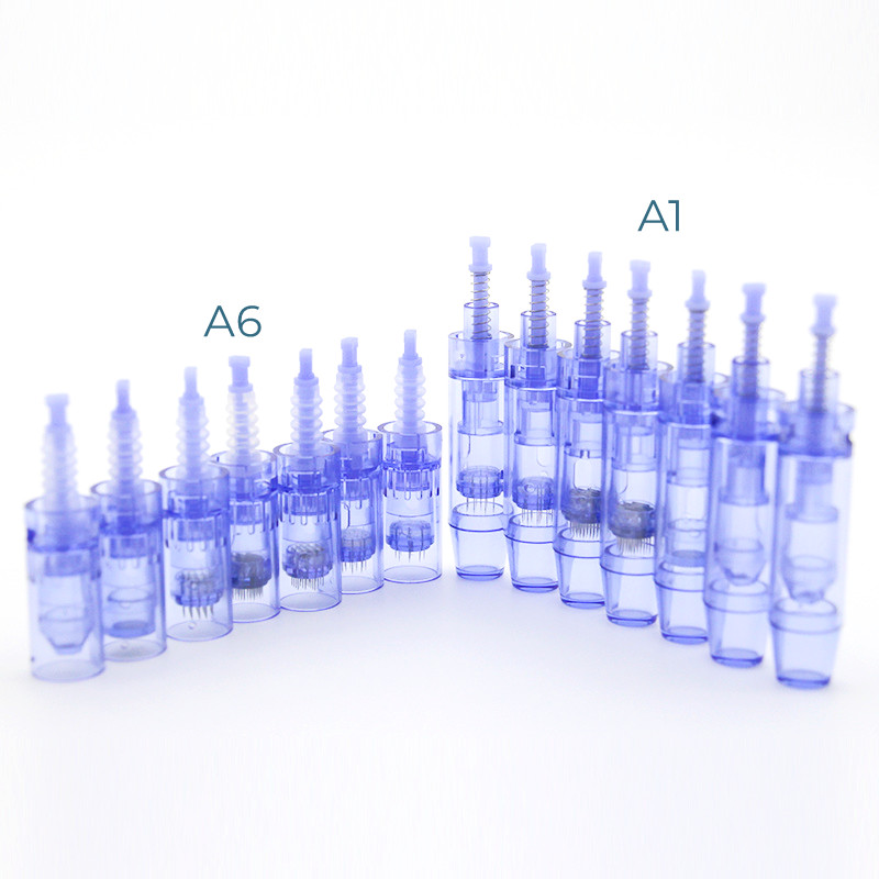 Ручка Derma Microneedling картридж Ultima A1 канавками с синим нано-коллаген инъекции дермы, подзаряжаемая ручка лазер с A6 microneedling иглы dermapen патрон