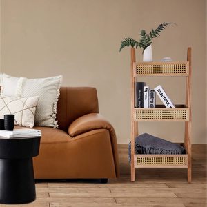 Étagère <span class=keywords><strong>de</strong></span> rangement autoportante à 3 niveaux en bambou et <span class=keywords><strong>rotin</strong></span> pour cuisine, <span class=keywords><strong>salle</strong></span> <span class=keywords><strong>de</strong></span> <span class=keywords><strong>bain</strong></span> ou présentoir - Product Image 4