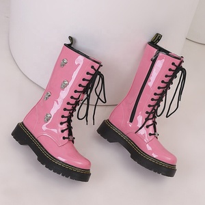 Botines de Moda con Decoración Metálica, Talla Grande 48, para Mujer, con Cordones, Cierre Lateral, Tacón Plano, Altura Media, Botas Cortas - Product Image 5