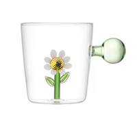 Tasse à lait en verre personnalisée, motif de dessin animé 3D, style mignon, résistante à la chaleur, capacité de 300-400 ml, cadeau de Noël, tasse à café