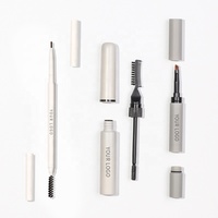 Crème de coiffage des sourcils à Double tête, imperméable à l'eau, Gel transparent, Kits de crayons avec pinceau, Logo, pommade, Kit de sourcils