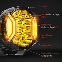 Foco LED Redondo de Alta Potencia de 3, 7, 9, 5 Pulgadas, Luz Auxiliar Todoterreno con Proyector Lateral para 4x4 Pick-Up