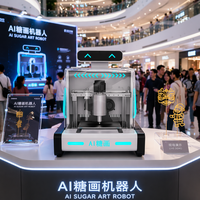 Imprimante alimentaire IA commerciale, machine à peinture en pâte à sucre personnalisée, distributeur automatique intelligent Panda, équipement de fabrication de bonbons en libre-service