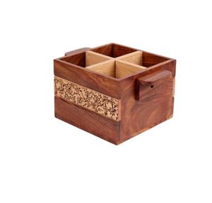 Cuchara cuadrada de madera para 4 porciones, tenedor, soporte para cuchillos para restaurante, vajilla de comedor, Material de Metal duradero, soportes para cucharas, Clips para ollas - Product Image 5