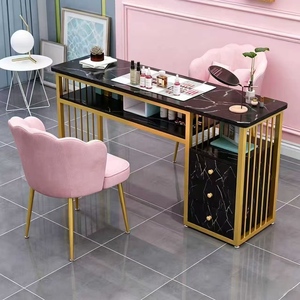 Table à ongles moderne en MDF, style célébrité internet, simple et économique, pour salon de manucure, luxe léger, simple ou double place - Product Image 2