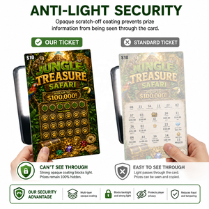 Billets de loterie à gratter personnalisés en gros, emballage en rouleau, règles de jeu gagnant, échantillon DIY, cartes-cadeaux promotionnelles - Product Image 6