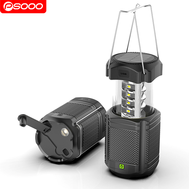 2024 New Product Portable 5000mah Mobile Charger Battery Powerbank Hand Crank Solar Power Bank Camping Lanterns Led Rechargeable