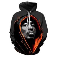 Sweats à capuche imprimés en 3D pour hommes – Qualité supérieure, coupe oversize, style décontracté, inspiré du célèbre rappeur Tupac