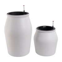 Ensemble de 2 jardinières auto-arrosantes en plastique - Moulage direct durable. Avec cylindre intérieur. Utilisation intérieure/extérieure. Décoration maison et jardin.