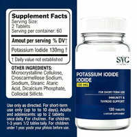 Comprimés de Iodure de Potassium en Gros OEM pour le Soutien de la Santé Thyroïdienne, Complément Quotidien d'Iode, 120 Comprimés, Usage Adulte