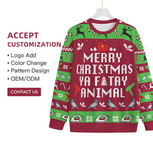 دعم ODM/OEM أنماط قبيحة النساء الشتاء تريك شعار مخصص الشتاء الحرارية طاقم الرقبة القبيح النساء البلوزات - Product Image 1