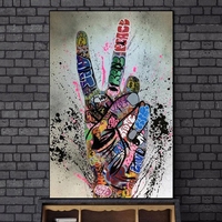 Soyut Graffiti sokak sanatı sevgilisi öpüşme tuval boyama posterler baskılar duvar sanatı resimleri Pop Art