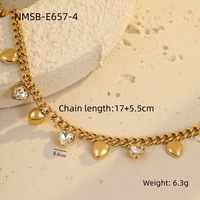 Bracelets tendance en acier inoxydable plaqué or 18 carats avec breloque géométrique en forme de goutte d'eau et cœur, bijoux de mode pour femmes, vente en gros