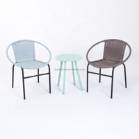 Fauteuil de jardin empilable Joye Leisure en acier moderne et rotin PE, avec couleur personnalisable, style chaise lune
