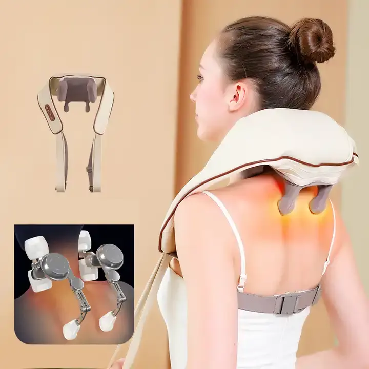 electronic handheld tens intelligent cervical heated mini portable electric healing hands mini neck massager
