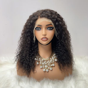 Pelucas de Cabello Humano con Ondas Profundas y Frente de Encaje 13x4 para Mujeres Negras, Peluca de Cabello Humano Virgen Brasileño Rizado Pre-Desplumado - Product Image 1