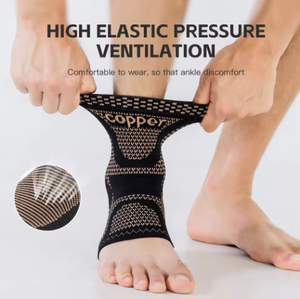 Attelle de cheville en cuivre infusé, manchon de compression pour le soutien de la cheville pour hommes et femmes, pour les douleurs au pied, les entorses de la cheville, les sports - Product Image 5