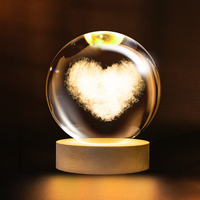 Boule de cristal 3D, veilleuse lunaire, modèle de planète gravé au laser pour Noël, Thanksgiving, anniversaire