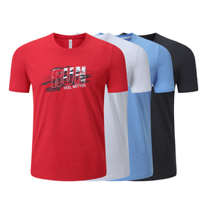 เสื้อยืดผู้ชาย OEM แบบเรียบ ทรงเข้ารูป แห้งเร็ว คอกลม สำหรับออกกำลังกาย ฟิตเนส วิ่ง - Product Image 4